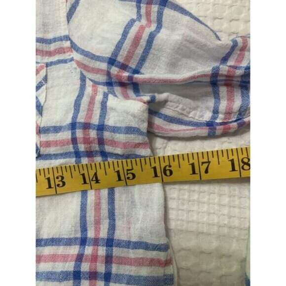 Rails for Girls Button Up Linen Top Size 10 Valerie Rasberry Azure White - Picture 7 of 9